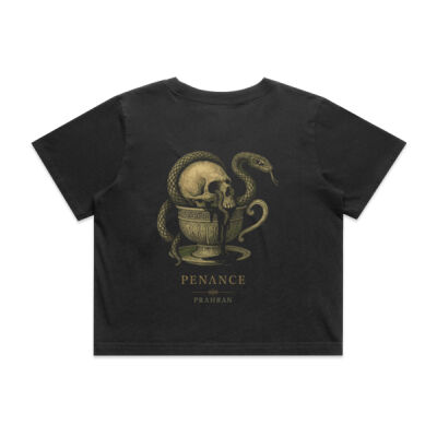 Death before Decaf - Wo's Heavy Faded Crop Tee Thumbnail